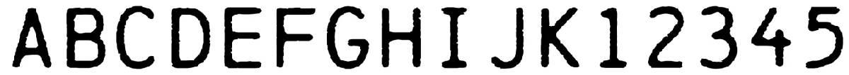 Chainprinter typeface specimen.
