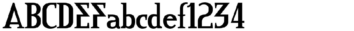 Credit 字体样张。
