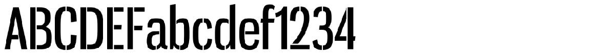 Gnuolane Stencil typeface specimen.