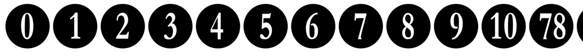 Numberpile 字体样张。
