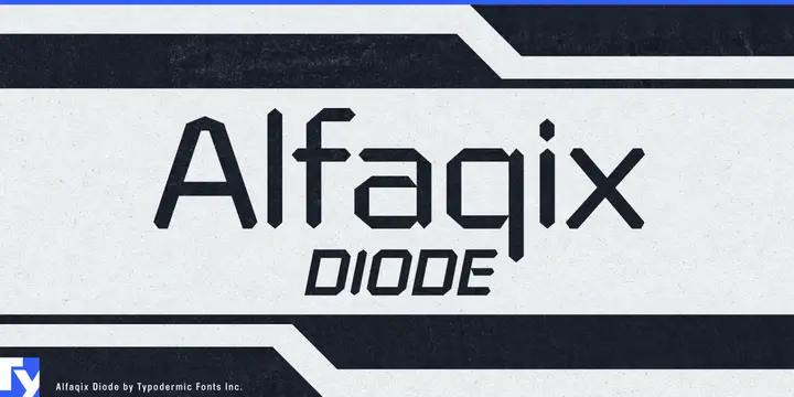 Alfaqix Diode typeface specimen