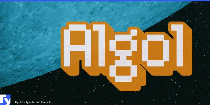 Algol typeface specimen