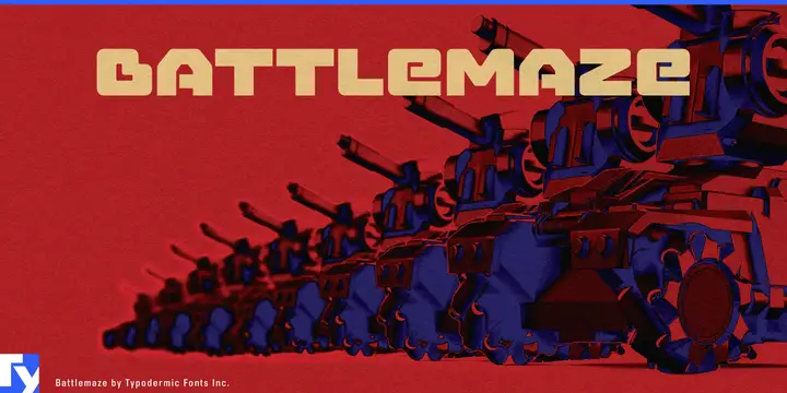 Battlemaze typeface specimen