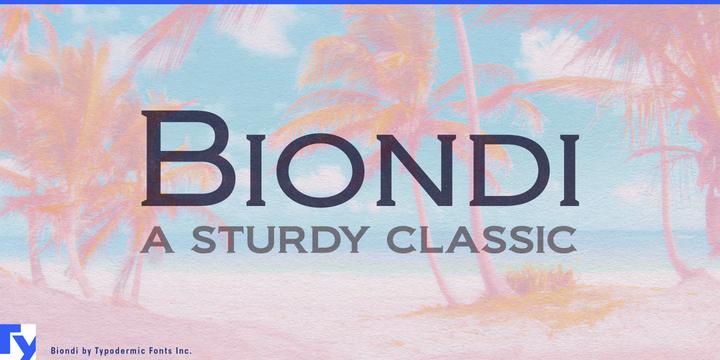 Biondi typeface specimen