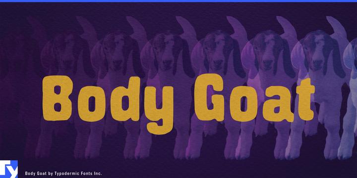 Body Goat typeface specimen