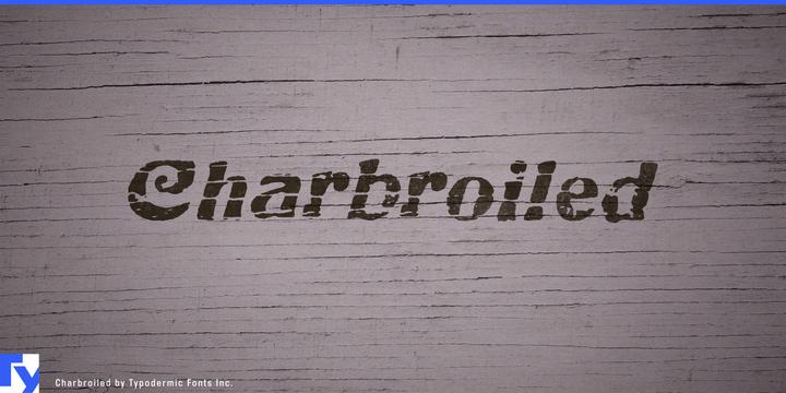 Charbroiled typeface specimen