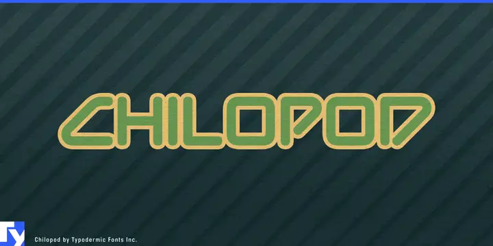 Chilopod typeface specimen