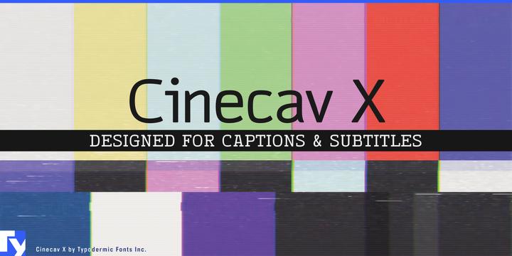 Cinecav X typeface specimen