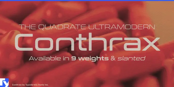 Conthrax typeface specimen
