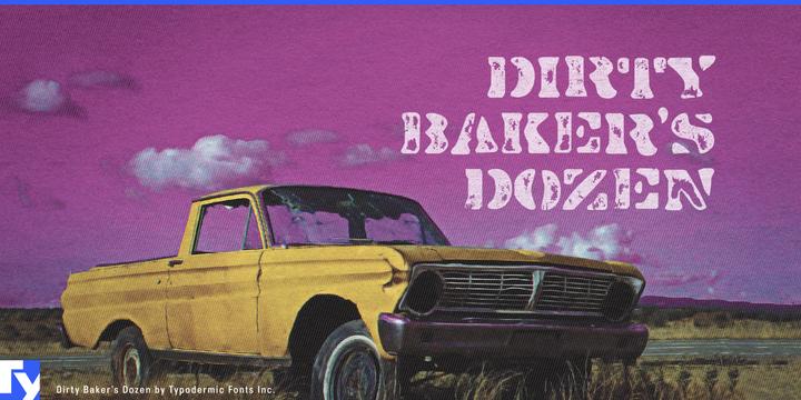 Dirty Baker’s Dozen typeface specimen