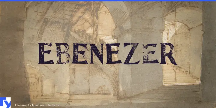 Ebenezer typeface specimen
