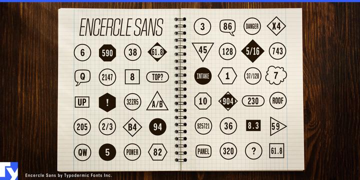 Encercle Draft typeface specimen