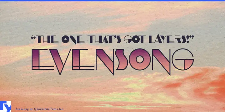 Evensong typeface specimen