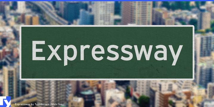 Expressway typeface specimen