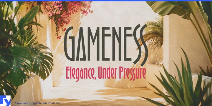 Gameness typeface specimen