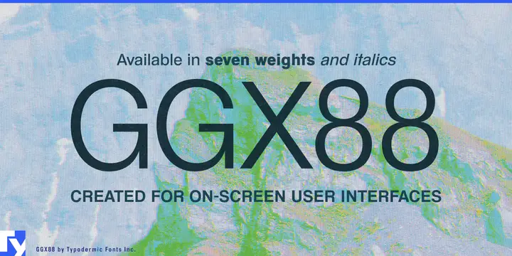 Ggx88 typeface specimen