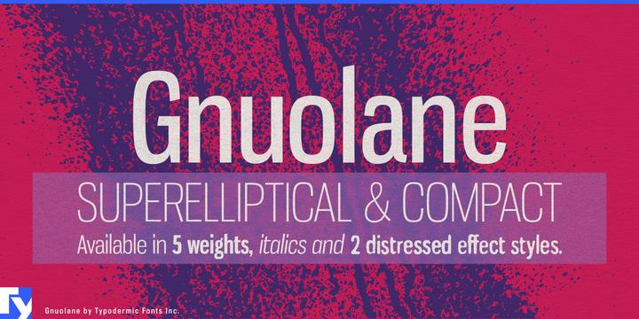 Gnuolane typeface specimen