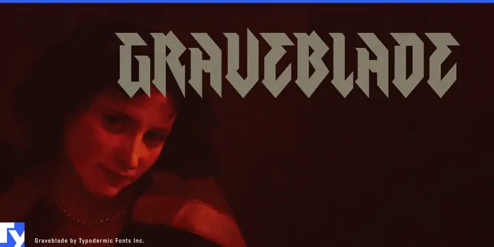 Graveblade typeface specimen