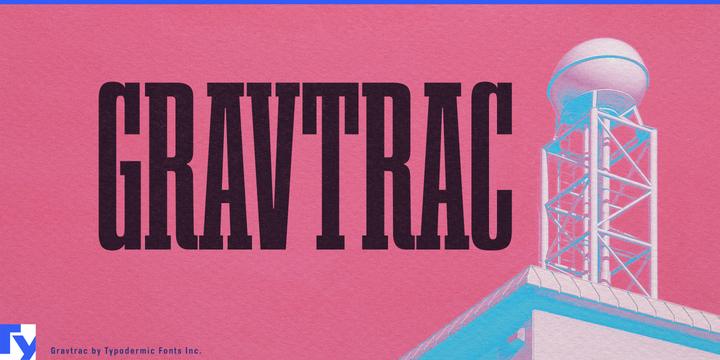 Gravtrac typeface specimen