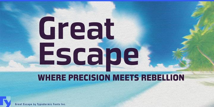 Great Escape typeface specimen