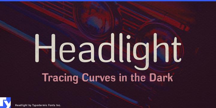 Headlight typeface specimen