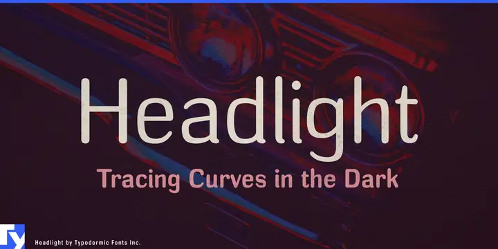 Headlight typeface specimen