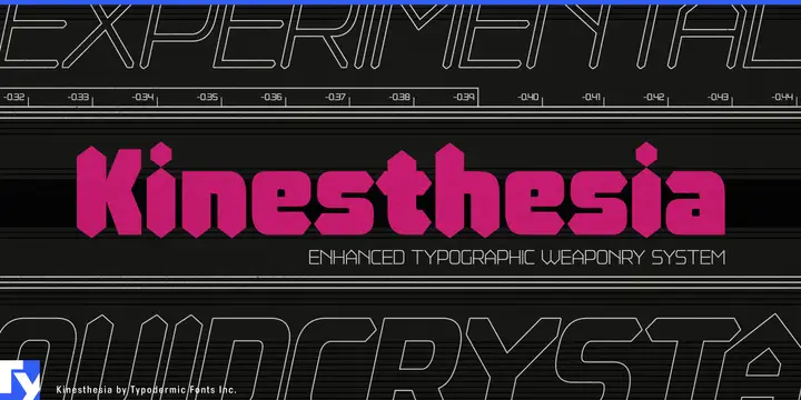 Kinesthesia typeface specimen