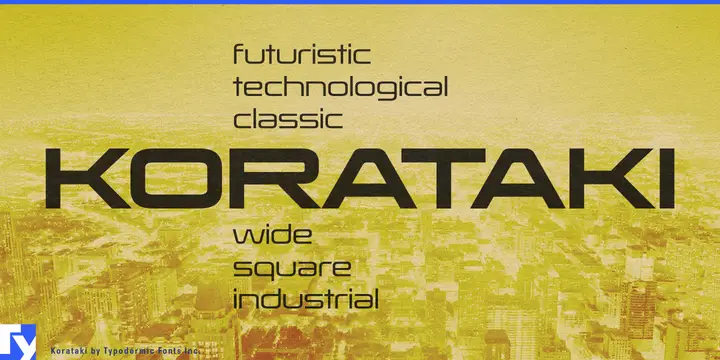 Korataki typeface specimen