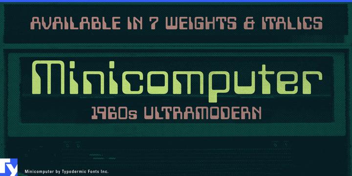 Minicomputer typeface specimen