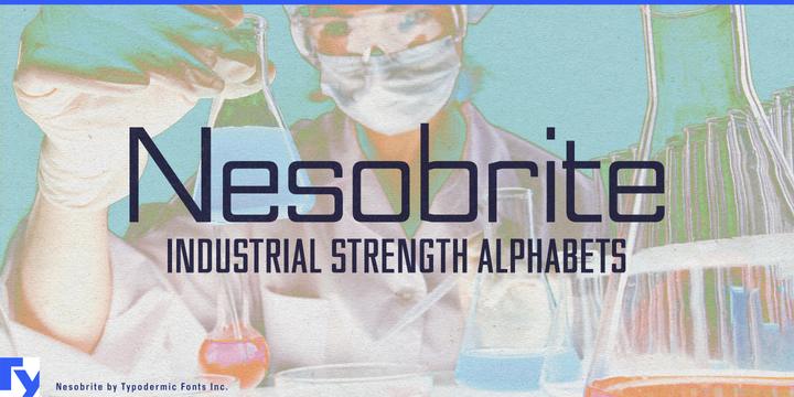 Nesobrite typeface specimen