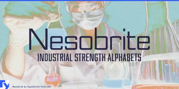 Nesobrite typeface specimen