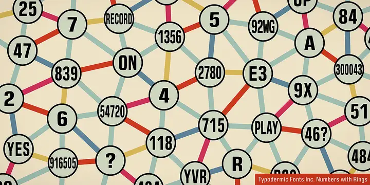 Numbers with Rings typeface specimen