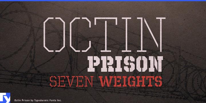 Octin Prison typeface specimen