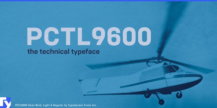 PCTL9600 typeface specimen