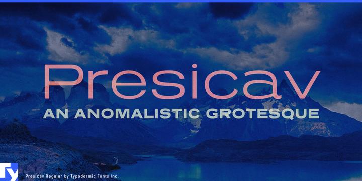 Presicav typeface specimen