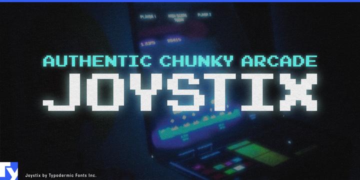 Joystix typeface specimen