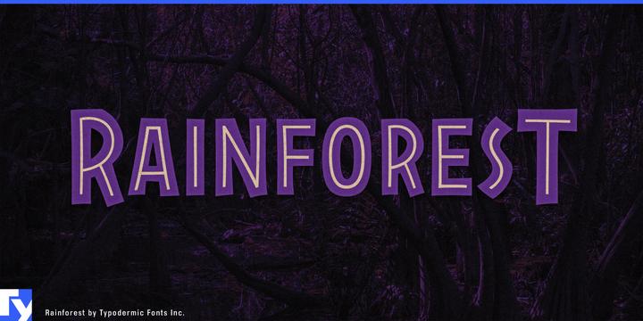 Rainforest typeface specimen