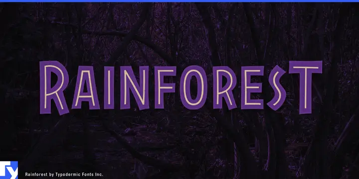 Rainforest typeface specimen
