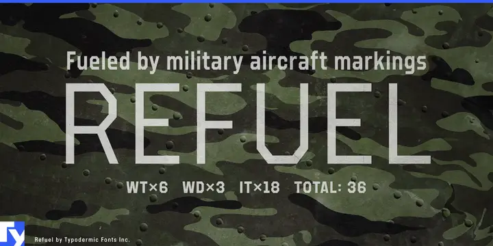 Refuel typeface specimen