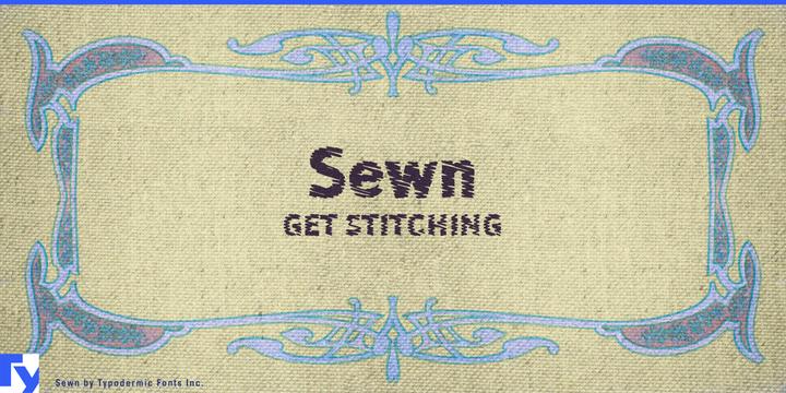 Sewn typeface specimen