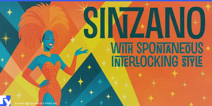 Sinzano typeface specimen