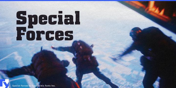 Special Forces typeface specimen