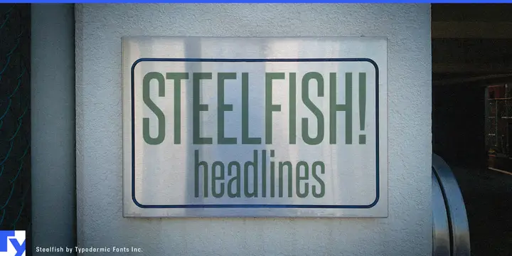 Steelfish typeface specimen