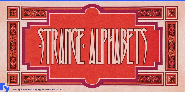 Strange Alphabets typeface specimen