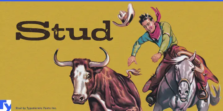 Stud typeface specimen