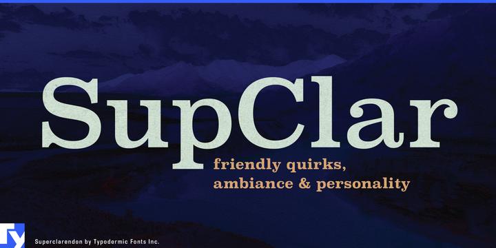 Superclarendon typeface specimen