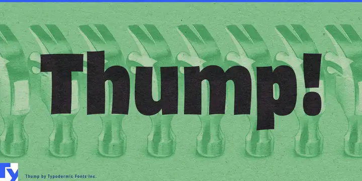 Thump typeface specimen