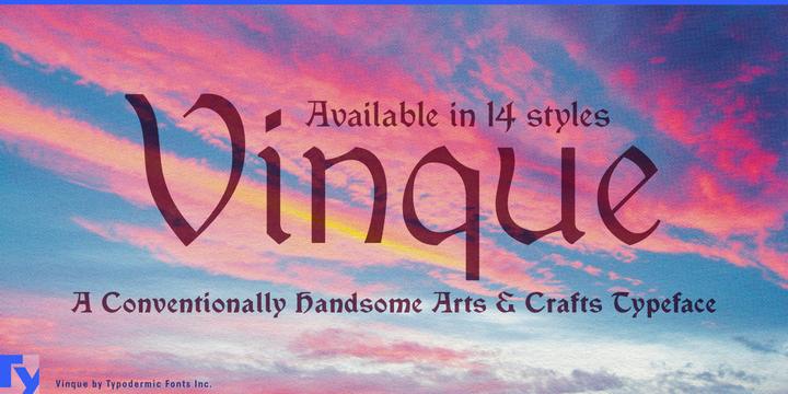 Vinque typeface specimen