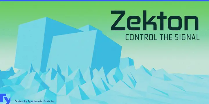 Zekton typeface specimen