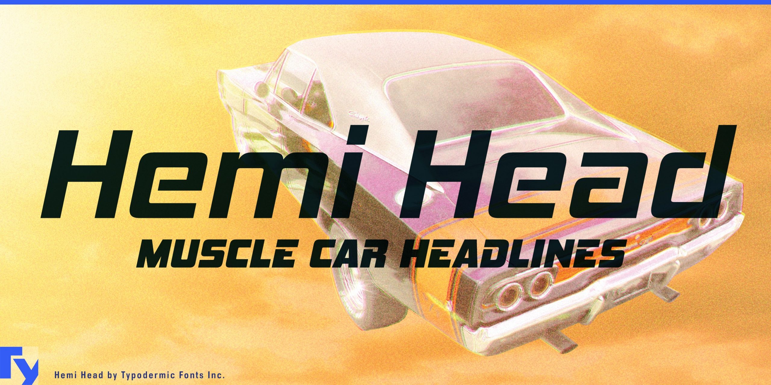 Muscle Car Inspired: Hemi-Head Typeface for Speed and Authority